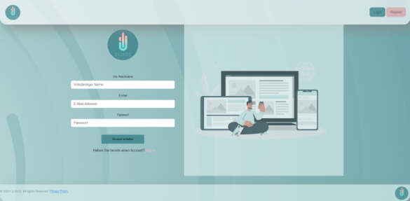 Login-Seite für Clikce